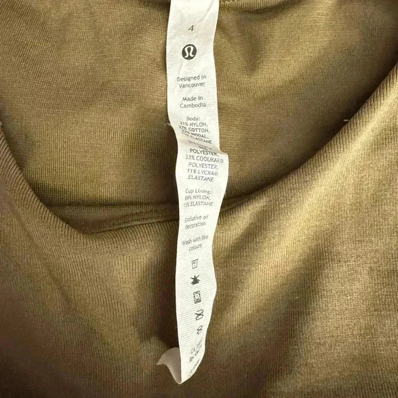 Lululemon Slim-Fit Above-Knee Dress in Tan/Artifact Size 4 - Picture 5 of 6